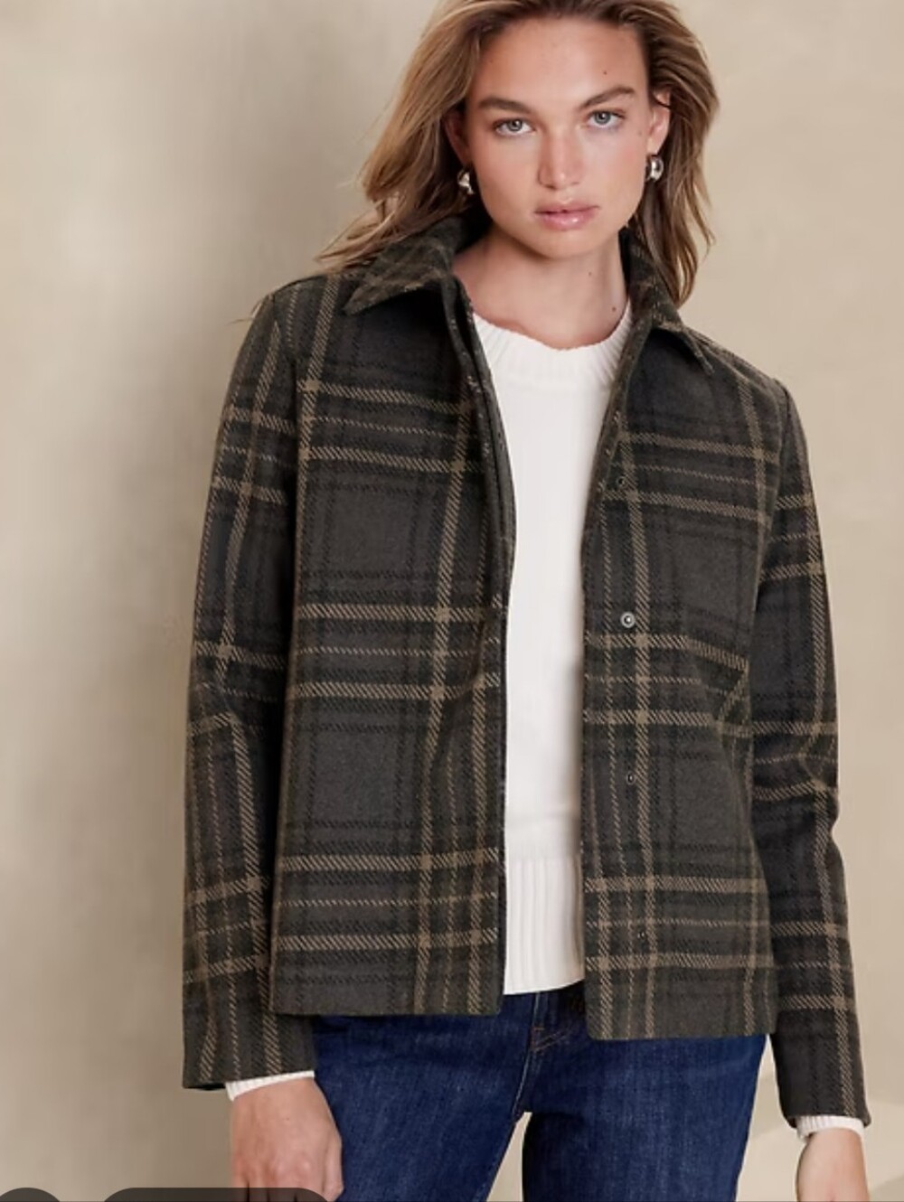 Banana Republic Short Gray Plaid Jacket - Picture 8 of 8